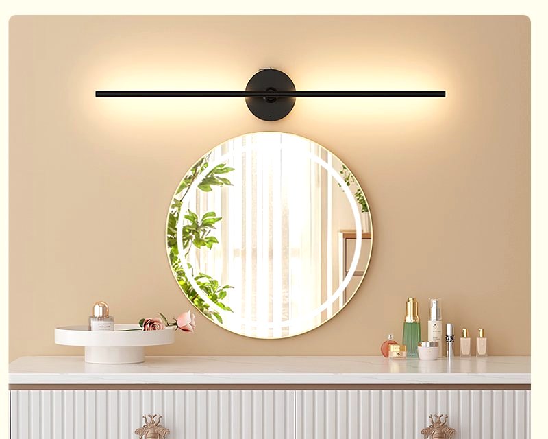 Dressing room lit by rechargeable wall lights