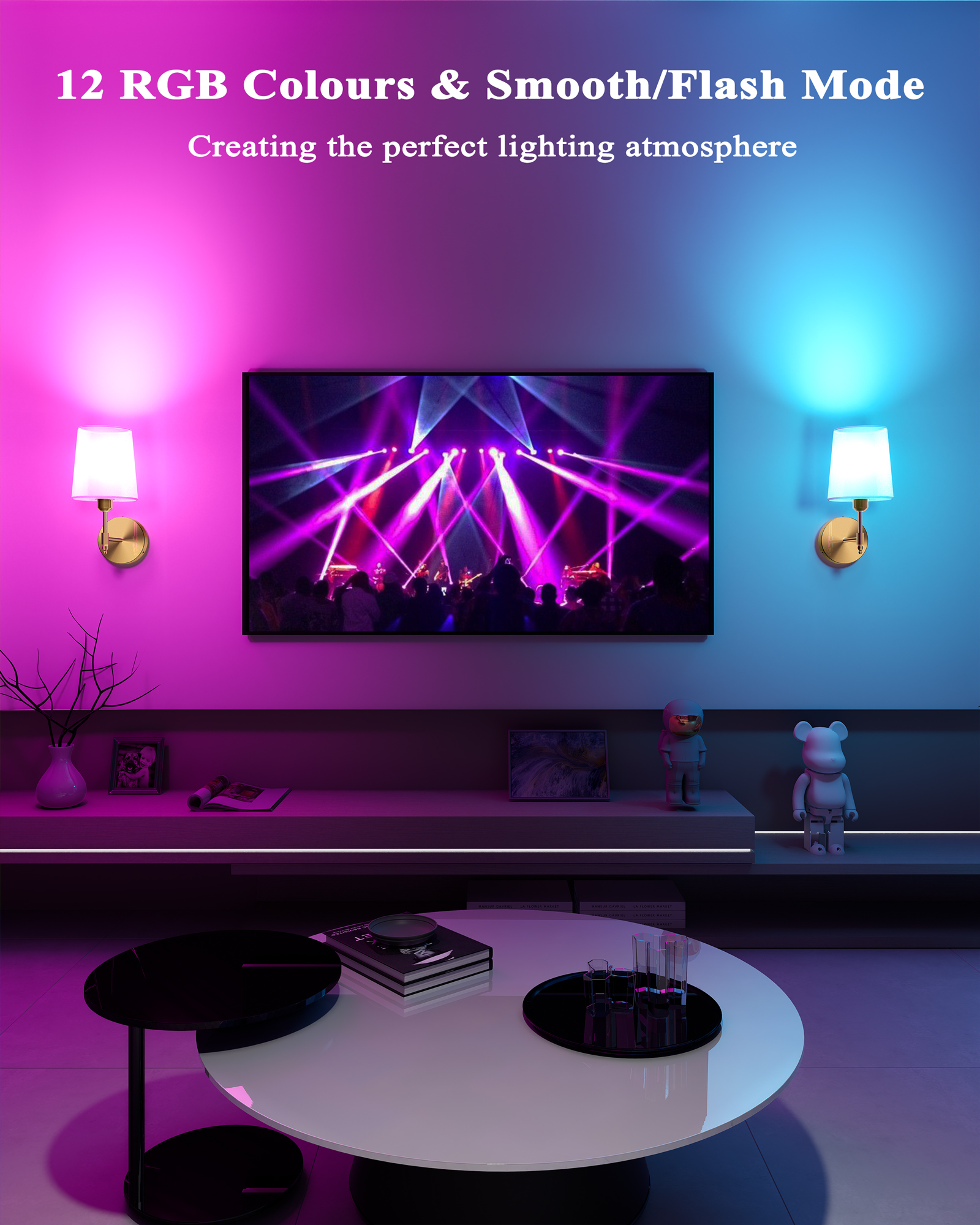 Ouyulong Battery Operated Wall Sconces Set of 2, Dimmable Battery Wireless Operated Wall Light with Remote Control, 3 Color Temperatures for Bedroom, Living Room, Hallway - 图片 4