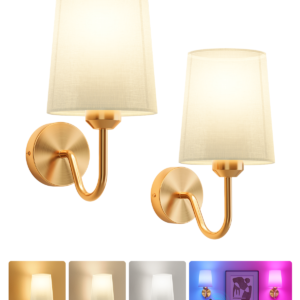 Battery Operated Wall Sconces Set of 2 – 5000mAh – 11.8in – Gold